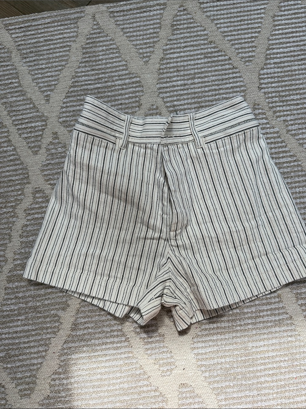 Rebecca Taylor Striped High-Rise Women’s Shorts - Cream/Black